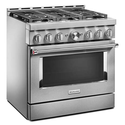 stainless steel kitchenaid gas range